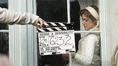 Charity Wakefield on set