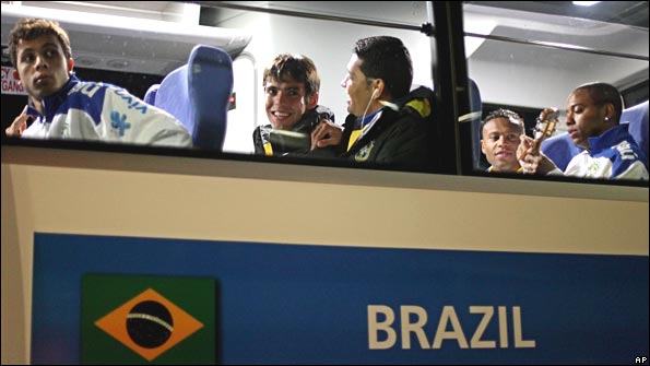 Nilmar, Kaka, Andre Santos, Julio Baptista and Robinho