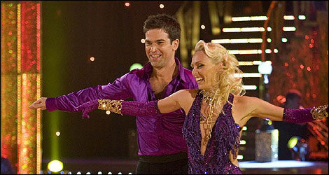 Camilla Dallerup with Blue Peter's Gethin