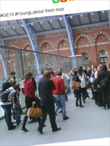 Photo of Labour flashmob at St Pancras