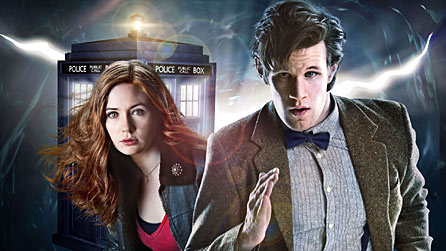 Matt Smith as Doctor Who and Karen Gillan as his assistant Amy Pond