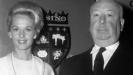 Tippi Hedron with her Birds director Alfred Hitchcock