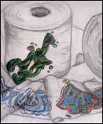 A bit'a graffiti on some toilet roll?!