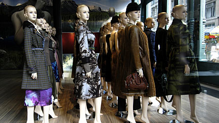 Dummies dressed in clothes for fashion display