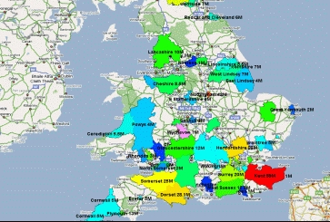 Image of UK map showing money councils invested in Iceland banks