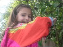 Girl seed gathering