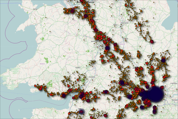 Map of Rory Cellan Jones' movements around the UK based on iPhone data