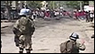 Soldados da ONU durante protestos no Haiti