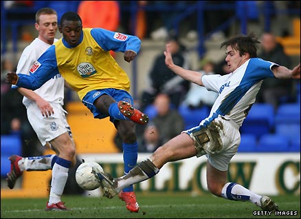 Theo Robinson, pictured playing for Hereford, was spotted at an exit trial