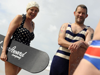 Belly boarders on the beach