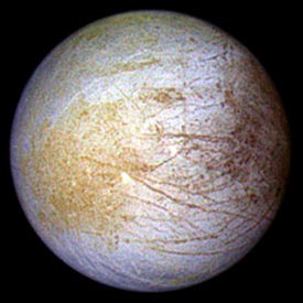 Europa showing surface of water ice