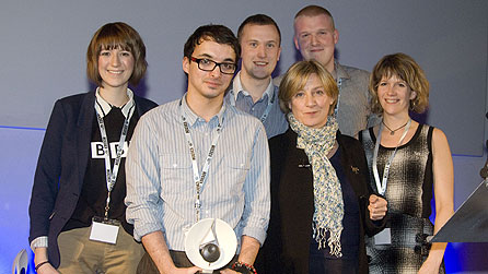 BBC North Developing Talent – Innovation award winners from UCLan with Victoria Wood