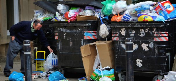 Edinburgh bins overflowing