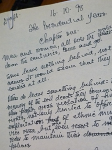 Some of Nelson Mandela's hand-written notes