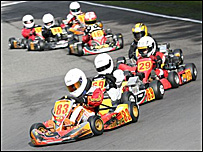 Ryan leads the field in kart