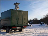 Camera-van on the Polish border