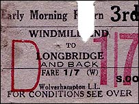 Trail ticket Windmill End to Longbridge