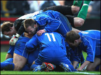 Celebrations after Chasetown goal at Vale Park