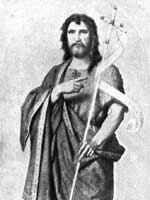 John the Baptist depicted with a Baptist cross
