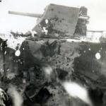 The ship is severely damaged in an air attack