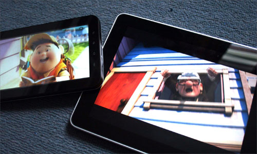FIlm playing on Apple iPad and Samsung Galaxy Tab