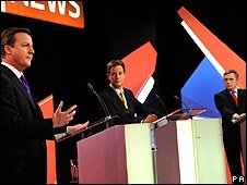 David Cameron, Nick Clegg, Gordon Brown