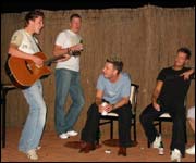 Gary sings for his mates
