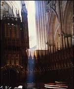 Light streaming into the Nave through the South Transept