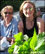 Contestants ready to eat their greens