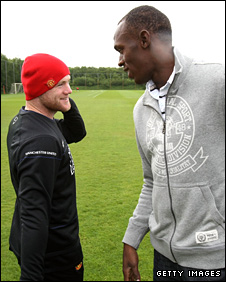 Wyane Rooney and Usain Bolt 