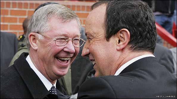 Sir Alex Ferguson and Rafa Benitez in happier times