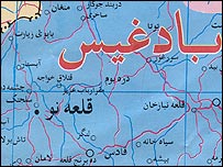 نقشه افغانستان - بادغيس