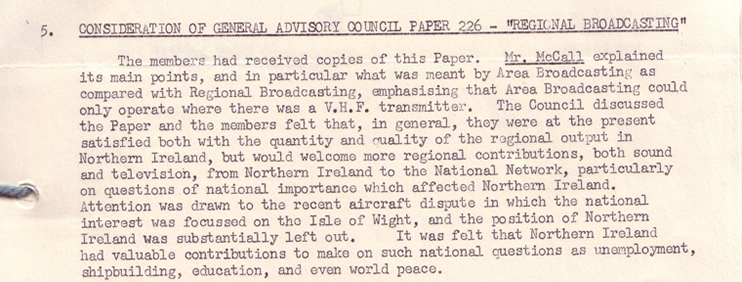 BBC Advisory Council Minutes, January 1959