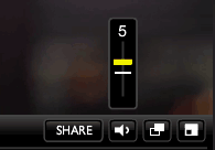 Screenshot showing the tabbable volume control, indicated by the yellow marker 