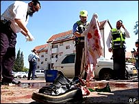 Imagem do local do ataque em Sderot