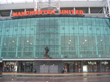 The main entrance to Old Trafford