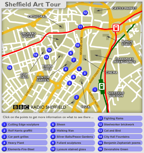 Sheffield Art Tour map