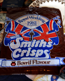 Bovril flavoured crisps with special Royal Wedding packaging