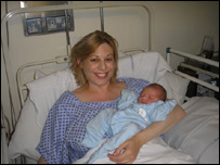 Rachael de Bergolis with 3-hour old Dante John