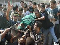 Funeral de palestino morto em ataque aéreo israelense