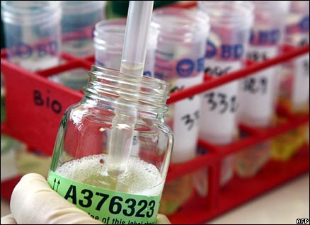 A urine sample is analysed by a drug-tester