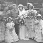 Wartime wedding of my sister. I am the smallest bridesmaid.