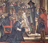 Image of Lenthall asserting the Commons' privileges against Charles I