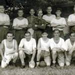 Matler’s eleven. The party from the other timber mill. Zwittau. Old Jock (centre) is a last war veteran but still carries on.