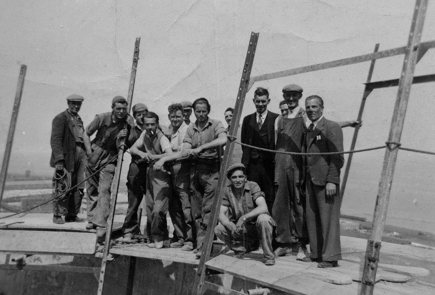 An old photo of workers in Shotton