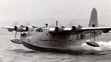 Mark V Sunderland on take off, in 1945.