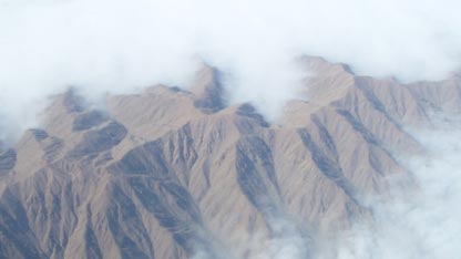 The lower Andes from a helicopter