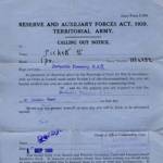 Wilfred's call up papers.