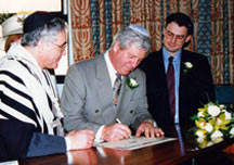 Theo Heser, a Jewish convert, on his wedding day
