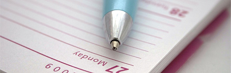  A diary and a pen